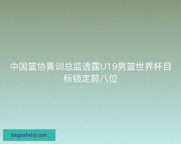 中国篮协青训总监透露U19男篮世界杯目标锁定前八位