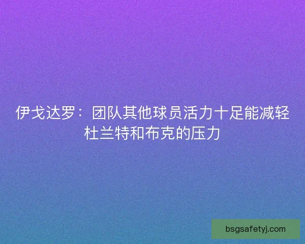 伊戈达罗：团队其他球员活力十足能减轻杜兰特和布克的压力