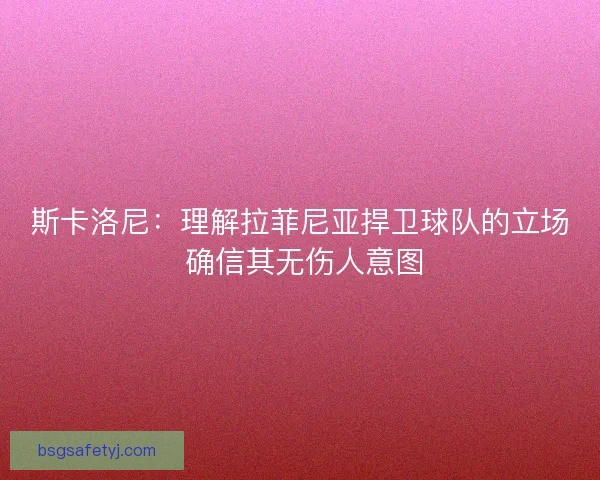 斯卡洛尼：理解拉菲尼亚捍卫球队的立场 确信其无伤人意图